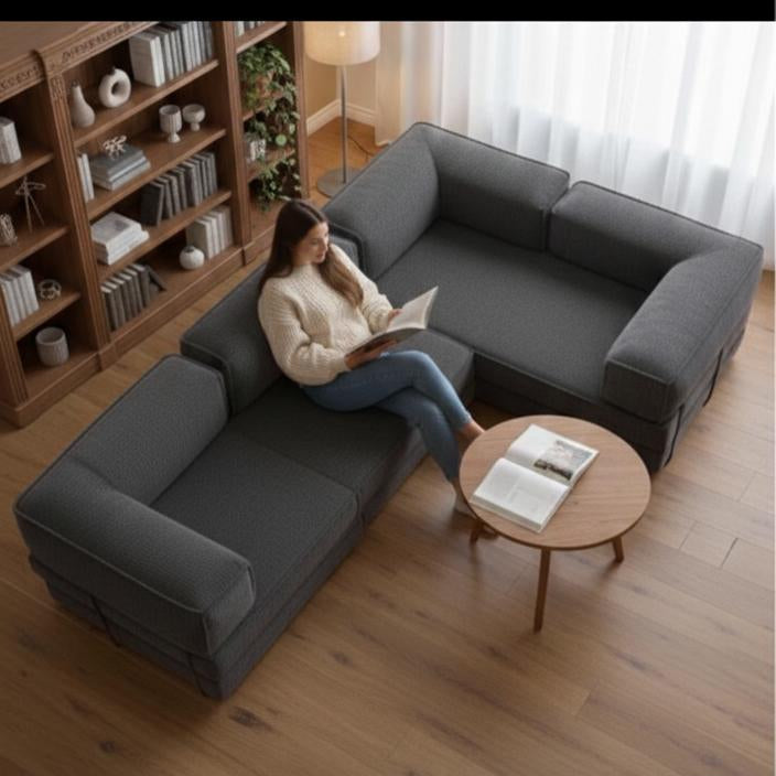 Modern modular corduroy sofa with removable washable covers