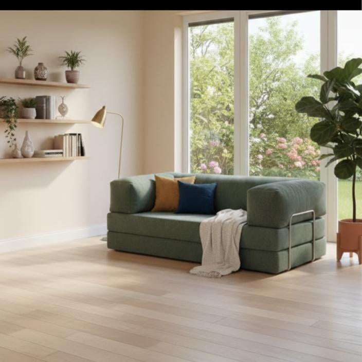 Modular Corduroy Floor Sofa – 3-in-1 Convertible 200 cm Lounge Sofa Bed