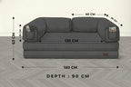 Corduroy Modular Lounge Sofa – Low Profile Floor Couch with Metal Frame