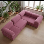 Modular Corduroy Floor Sofa – 3-in-1 Convertible 200 cm Lounge Sofa Bed